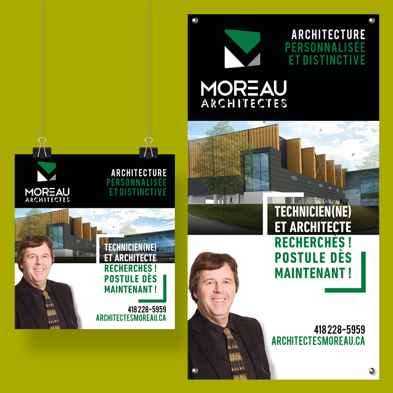 Affiches personnalisées pour Moreau Architectes.